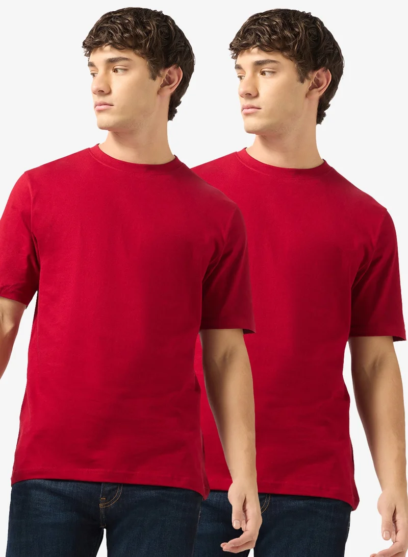 Seventy Five Basics Pack of 2 Regular Fit T-Shirt
